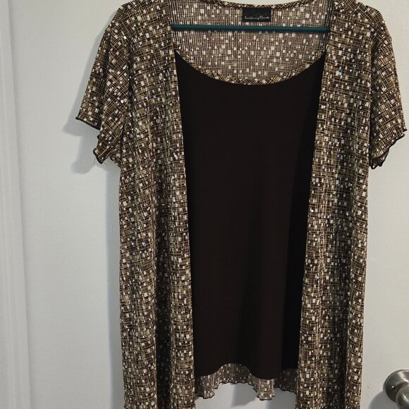 Layered look One Piece Brittany Black Top - Picture 2 of 4